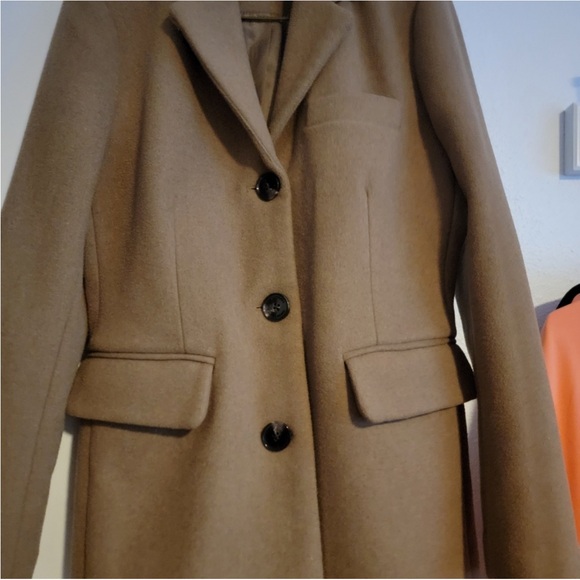 Camel Tan Double Breasted Pea Coat - Picture 4 of 5